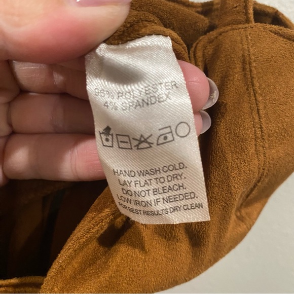 Sea Gypsies Faux Suede Lace Up Corset Fringe Top Tan Brown Size Small - Picture 6 of 7